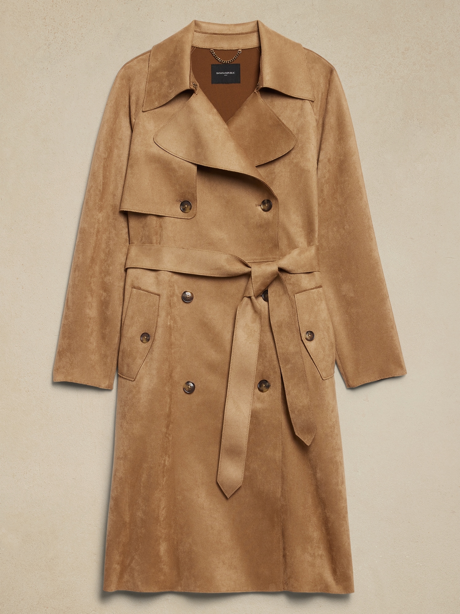 Vegan Suede Trench Coat