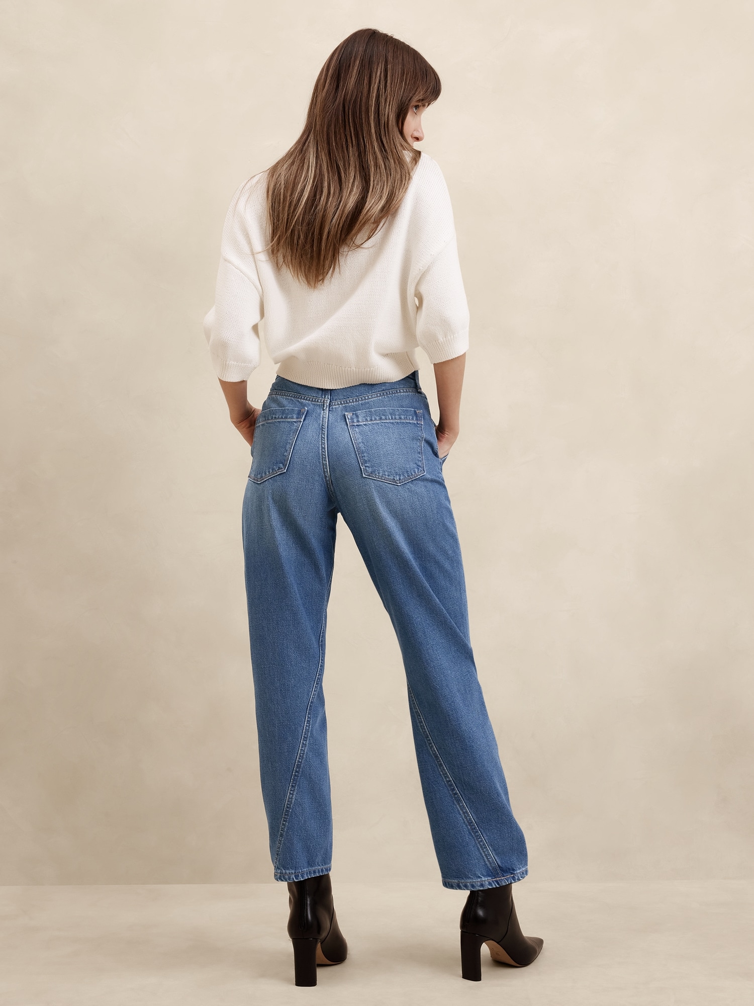 Luxe High-Rise Barrel Jean