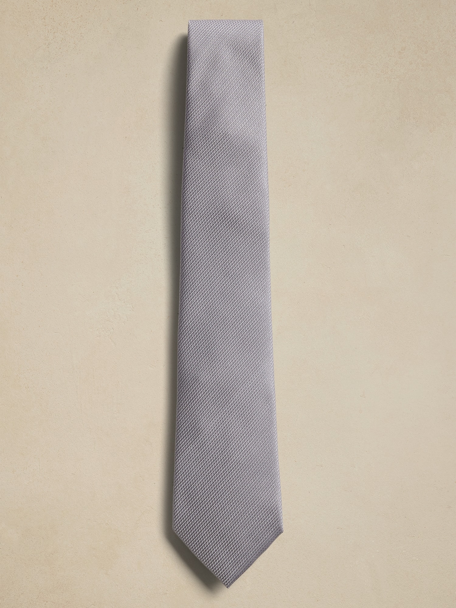 Textured Silver Tie - Silver