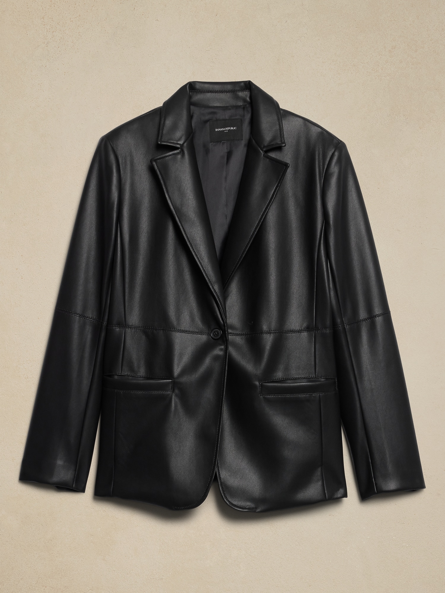 Vegan Leather Blazer