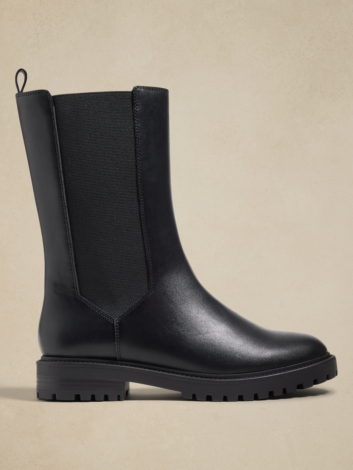 Vegan Leather Tall Shaft Chelsea Boot Banana Republic Factory