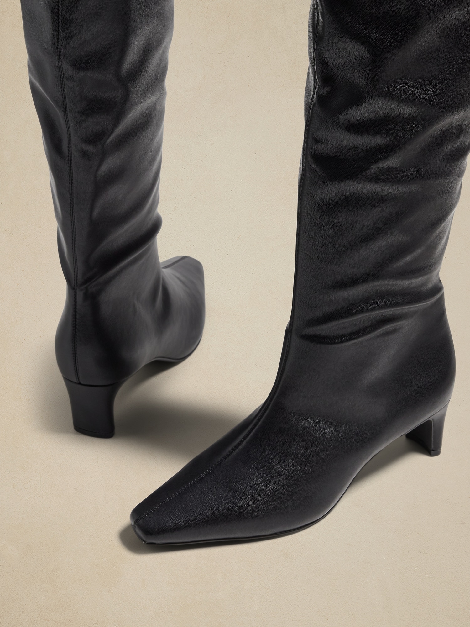 Leather slouch boots best sale