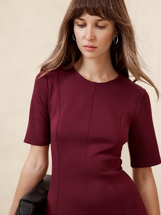soft touch scuba seamed midi dress Soft Touch Scuba Seamed Midi Dress
