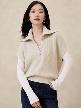 トップス cabaret poval/BUTTSTOCK ZIP UP KNIT VEST cabaret poval/BUTTSTOCK ZIP UP KNIT VEST