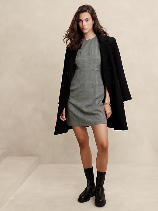 1 of 8 showing, with the color Gray Glen Plaid of product Plaid Mini Dress