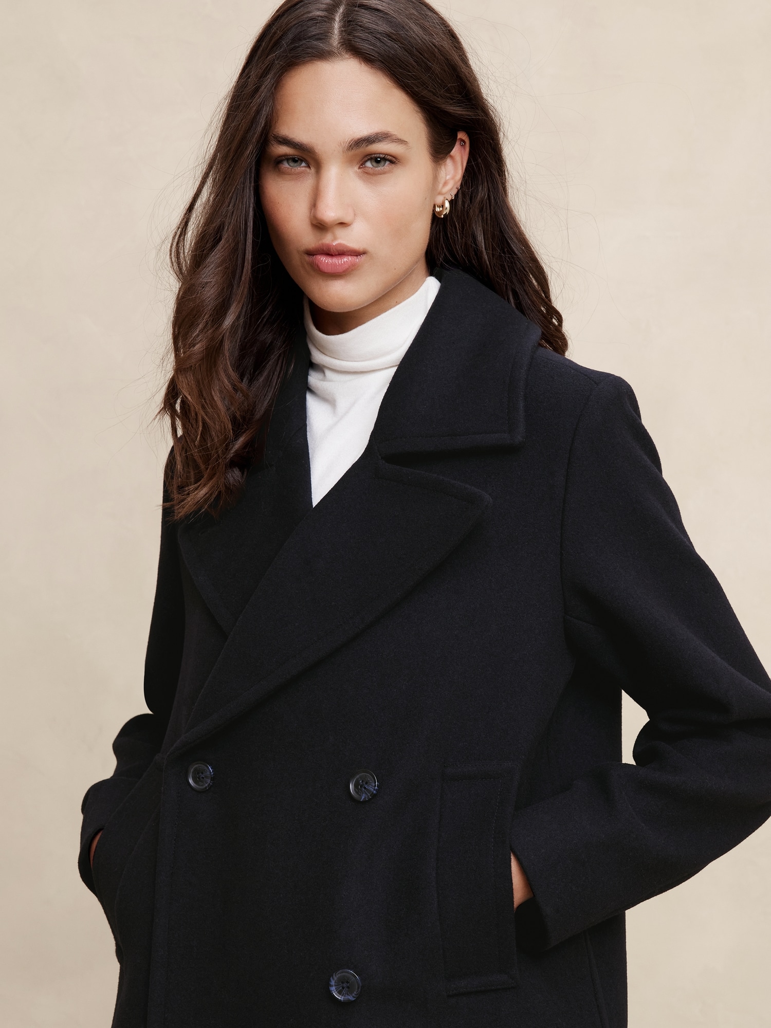 Wool Blend Peacoat