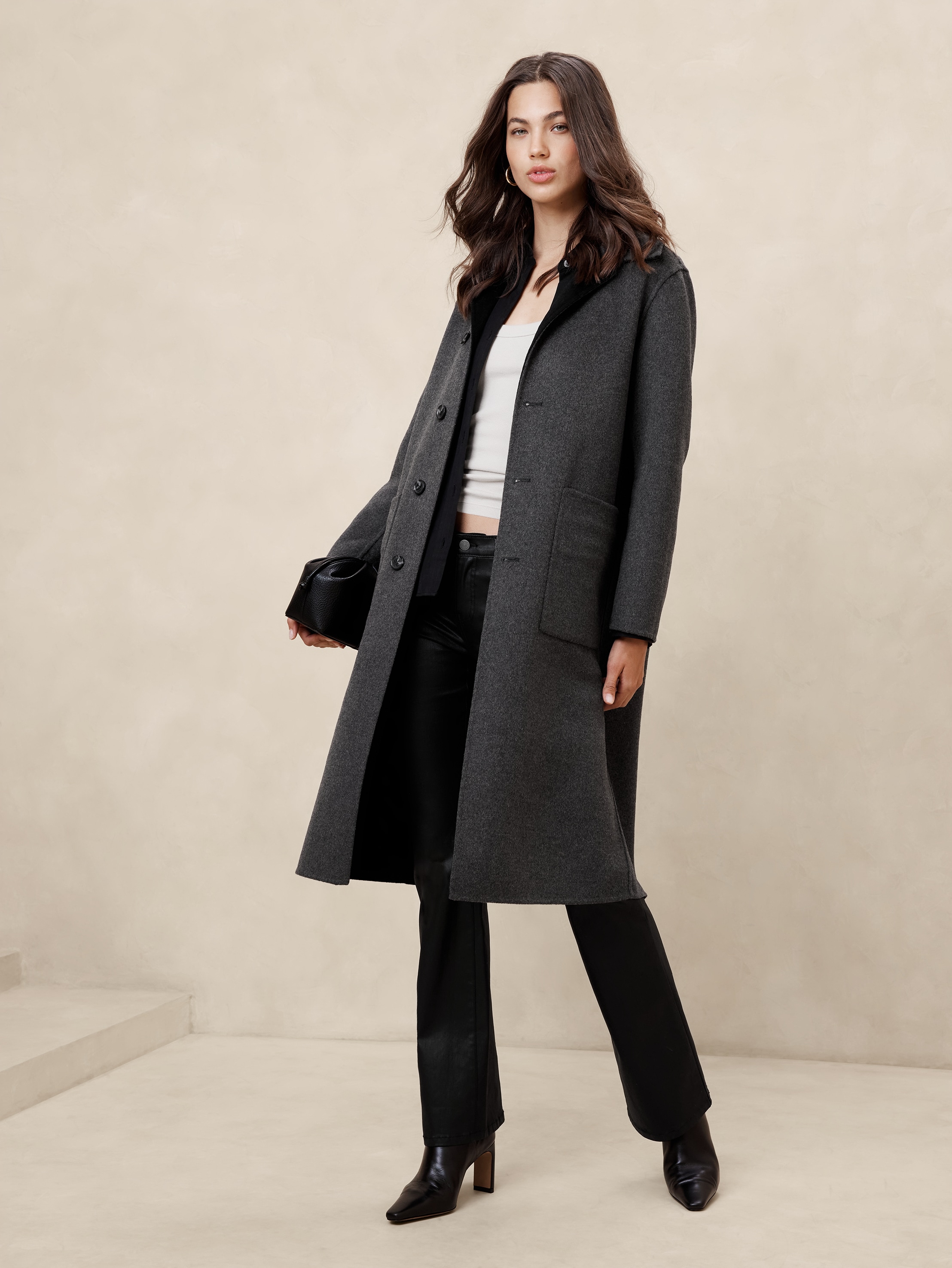 Reversible Double Face Wool-Blend Coat | Banana Republic Factory