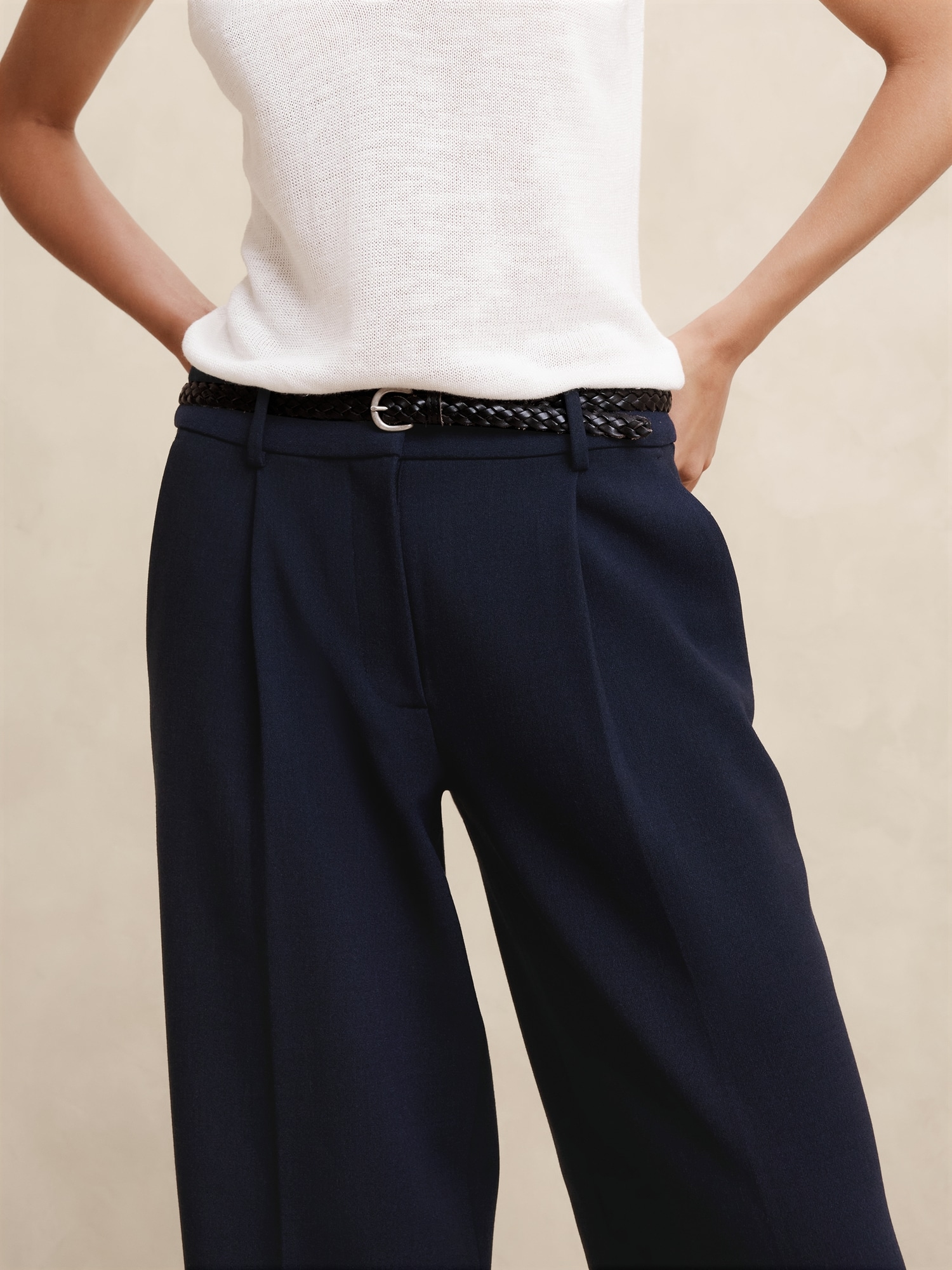 Double Weave Straight Trouser