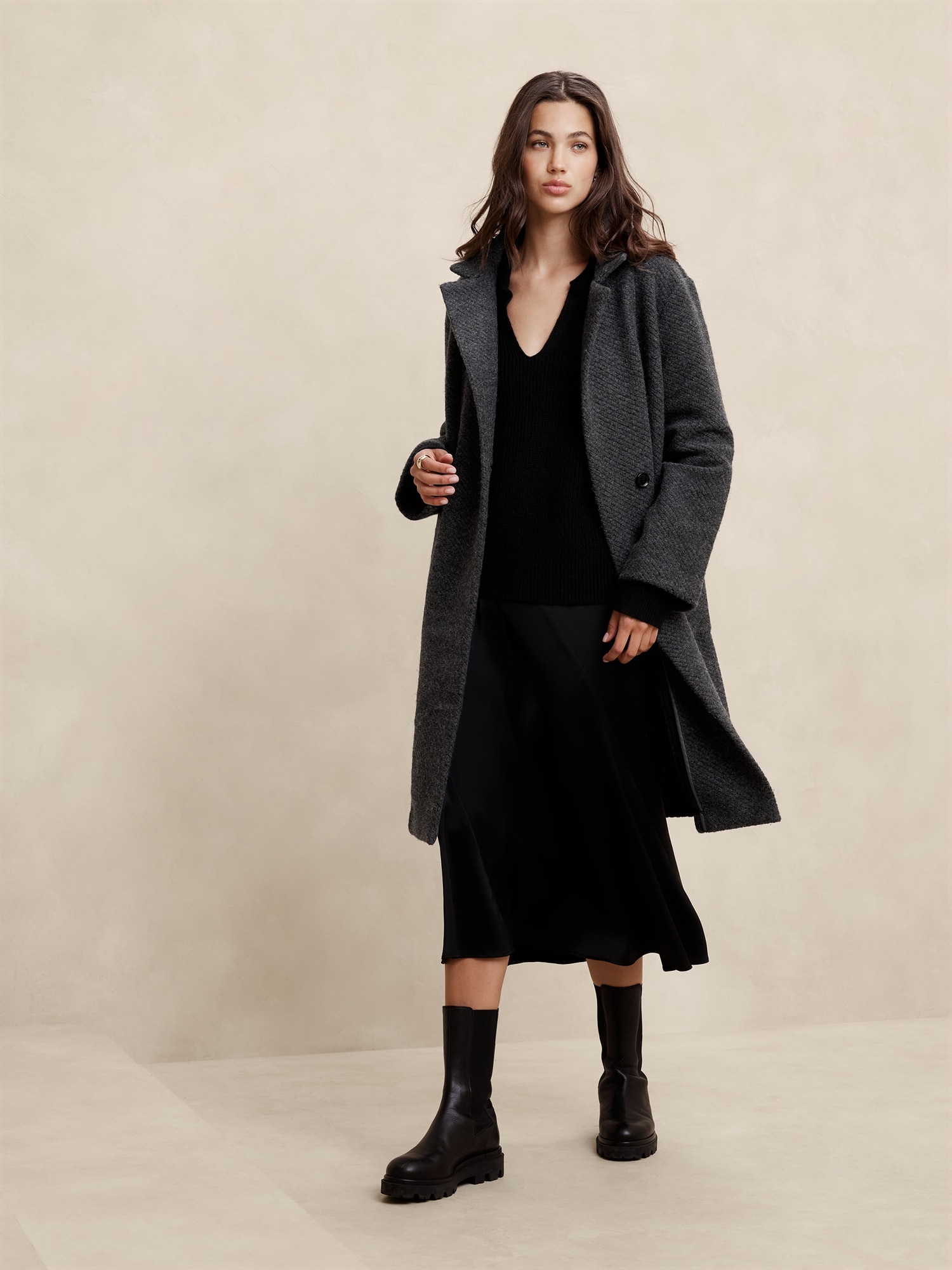 Knit Twill Coat