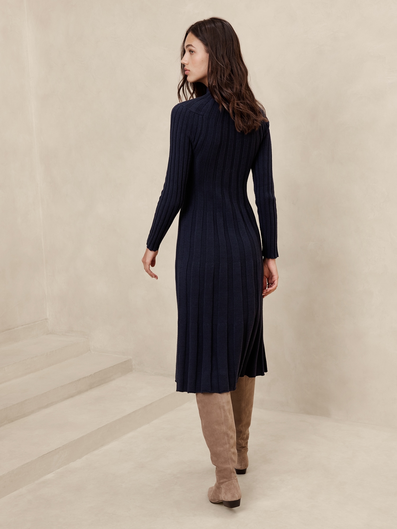 Ribbed Midi Sweater Dress