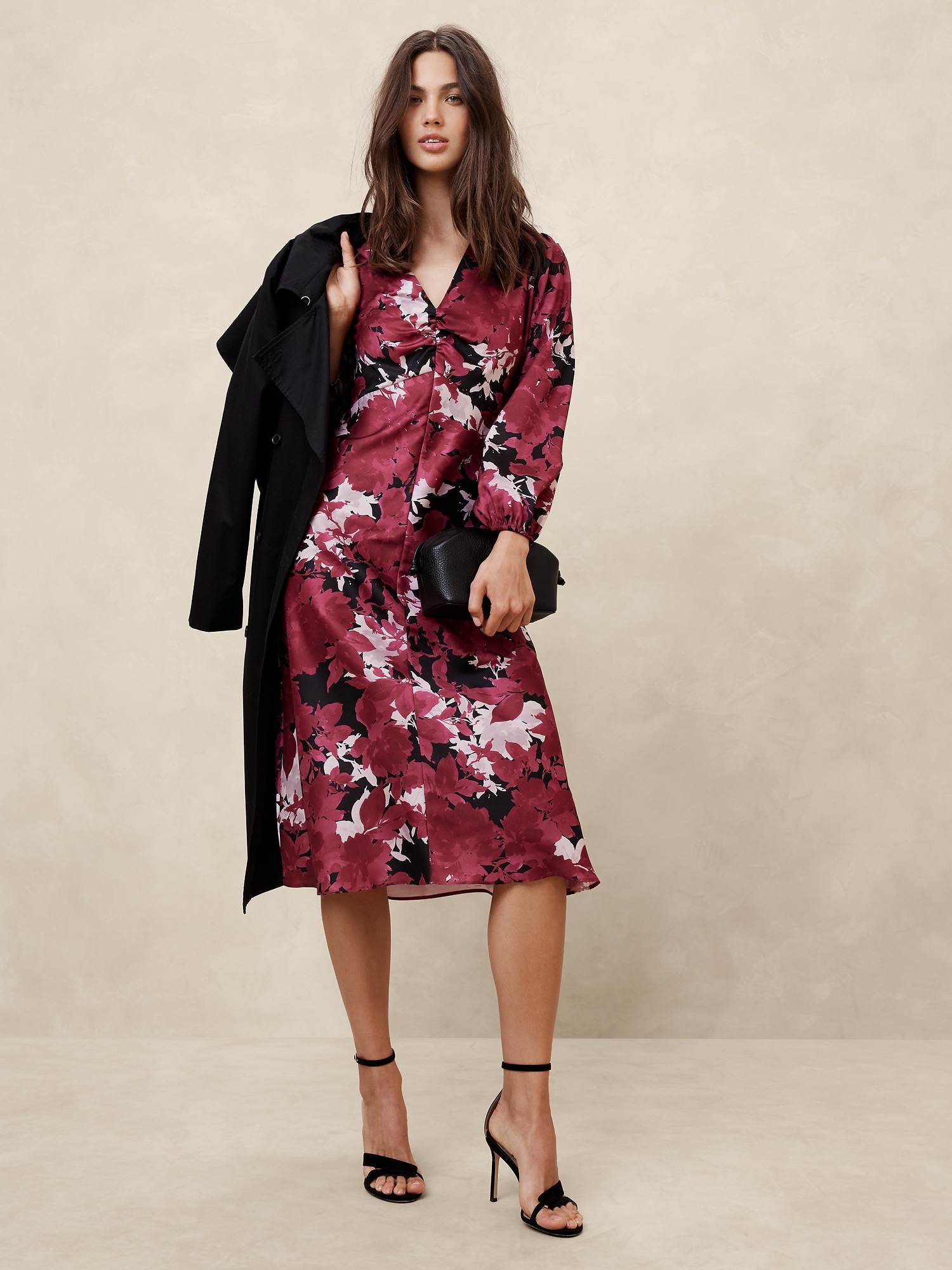 Silky Column Midi Dress