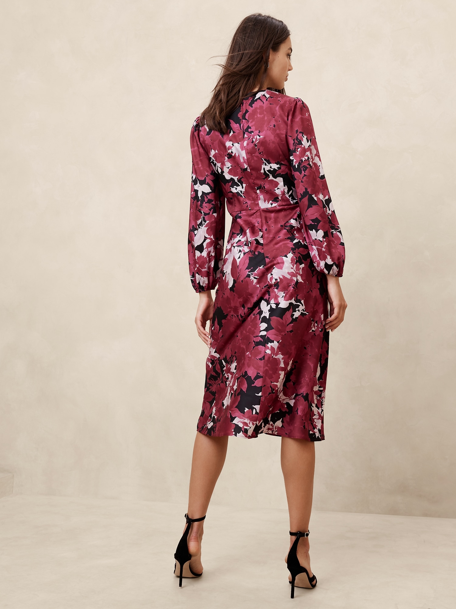 Silky Column Midi Dress