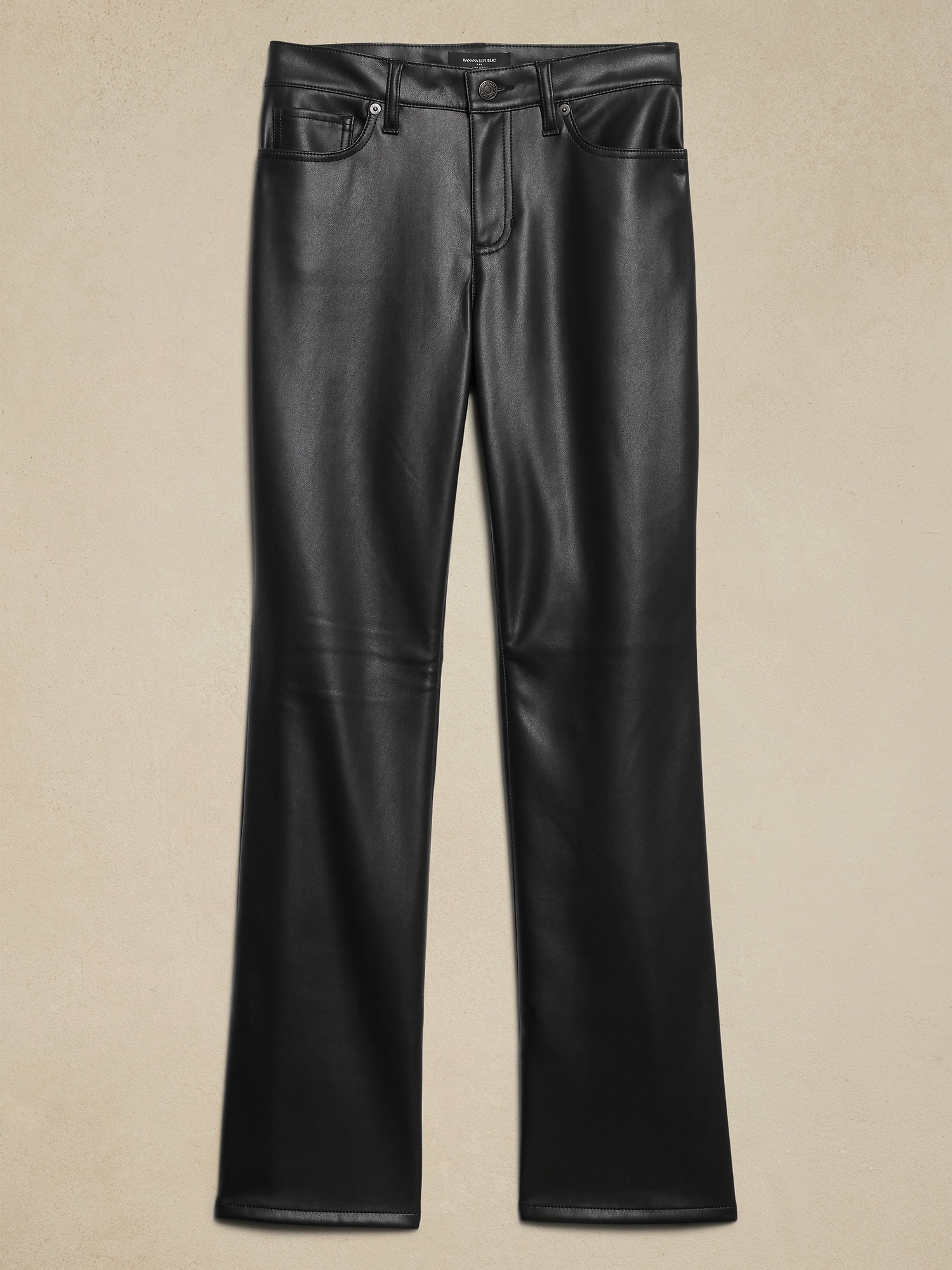 Mid-Rise Bootcut Vegan Leather Pant