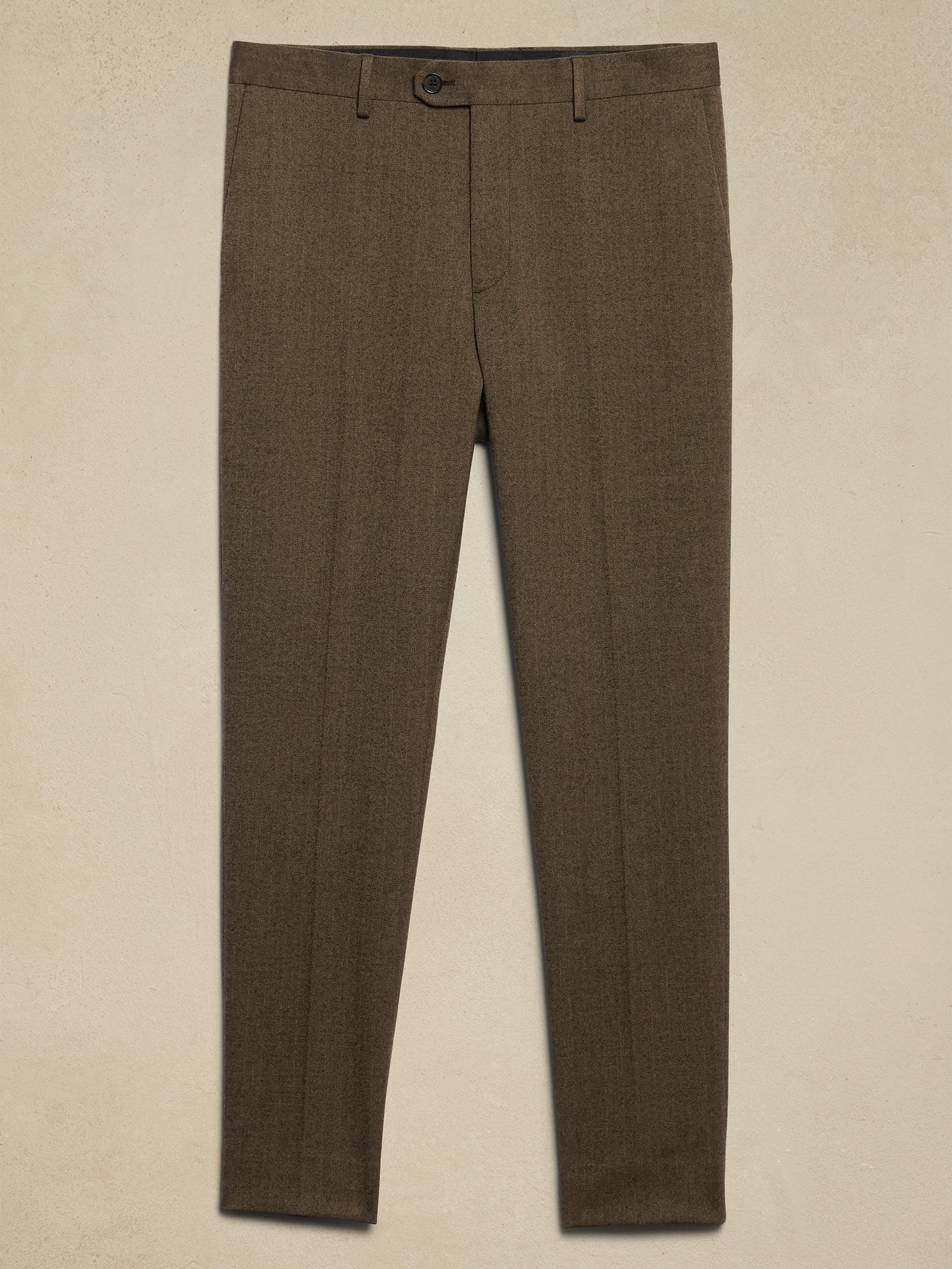 Tailored-Fit Flannel Herringbone Suit Trouser