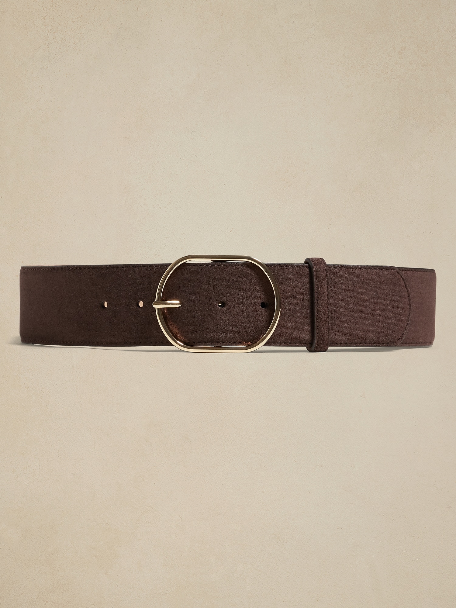 Faux Suede Oval Buckle Belt