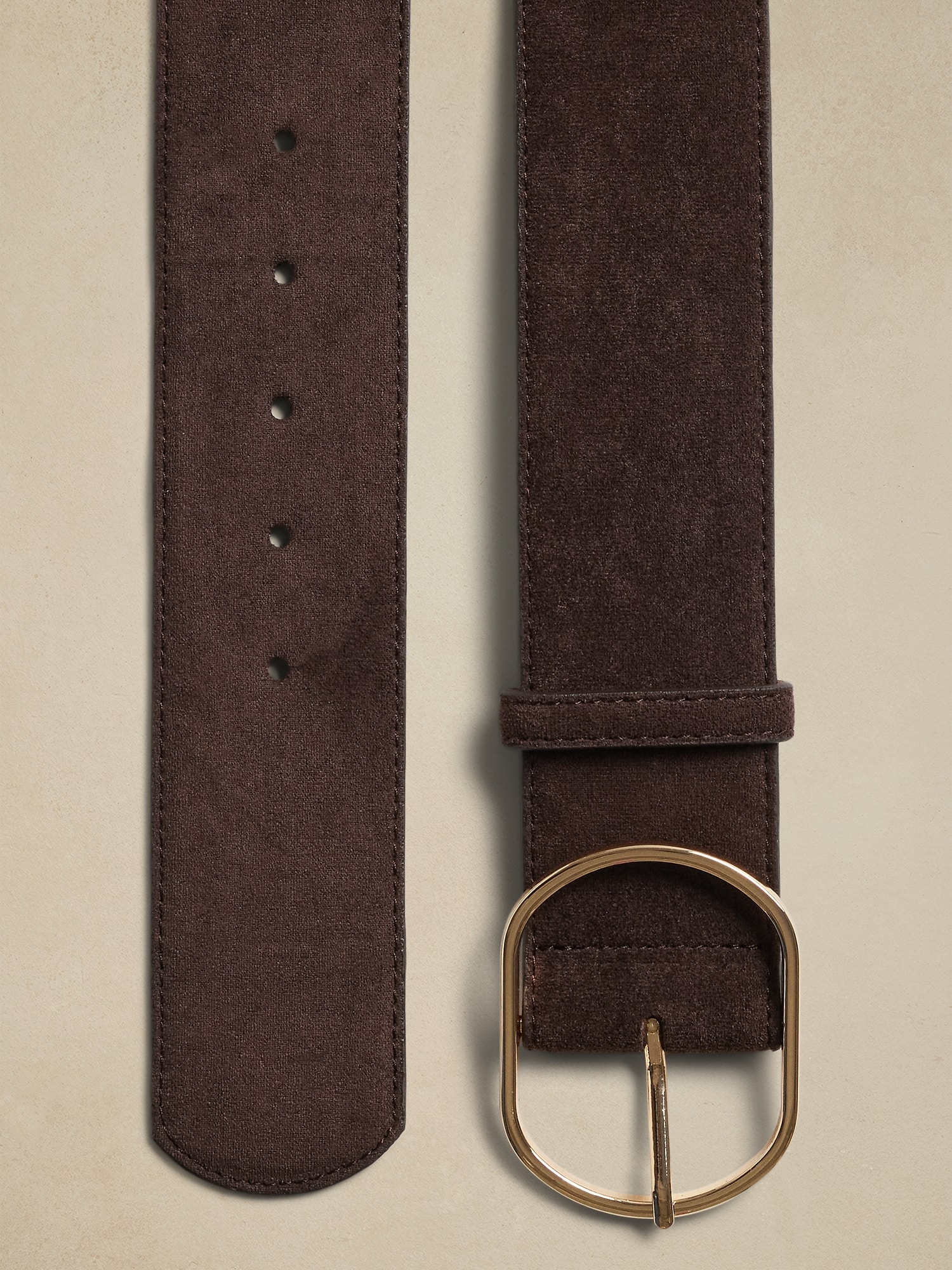 Faux Suede Oval Buckle Belt