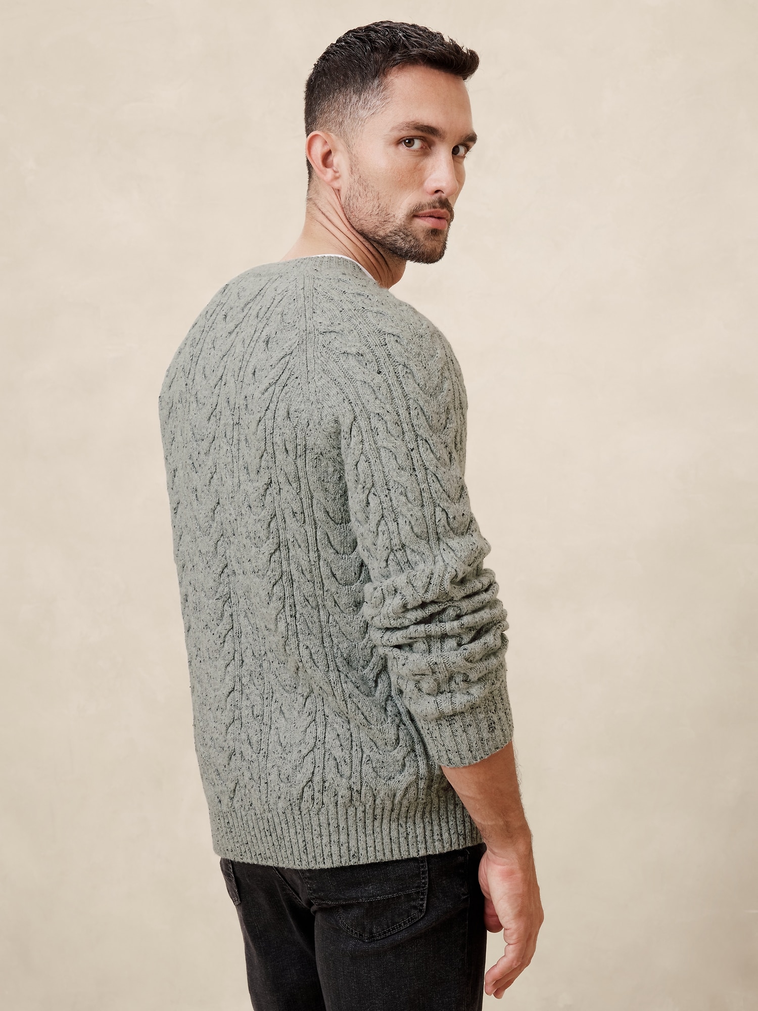 Tweed Cable Sweater