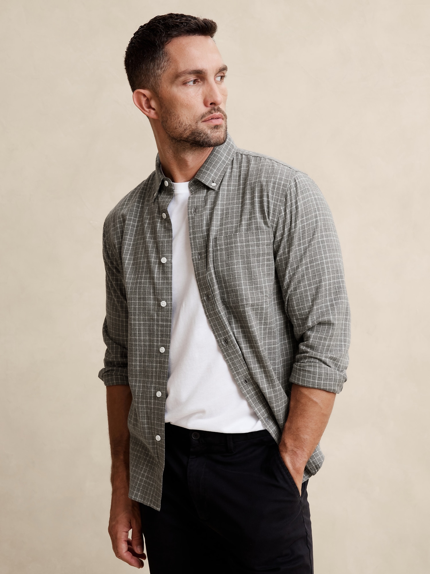 Slim Lightweight Flannel Shirt