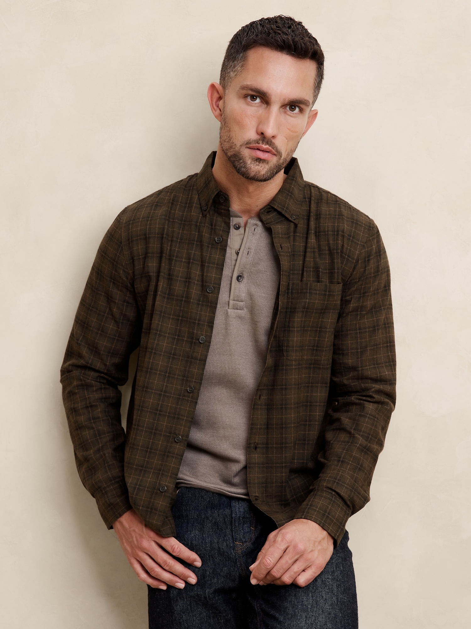 Slim Lightweight Flannel Shirt