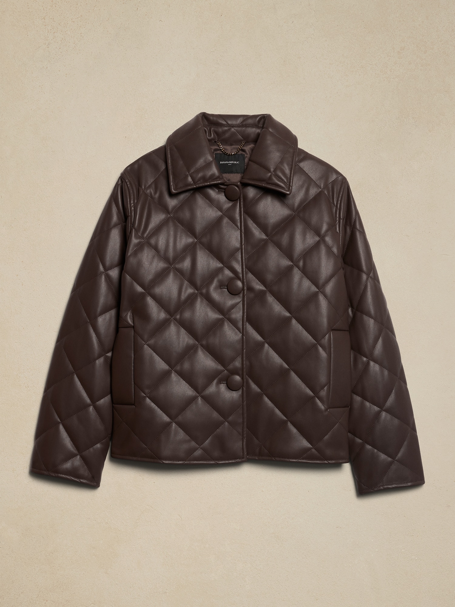 Vegan Leather Quilted Jacket