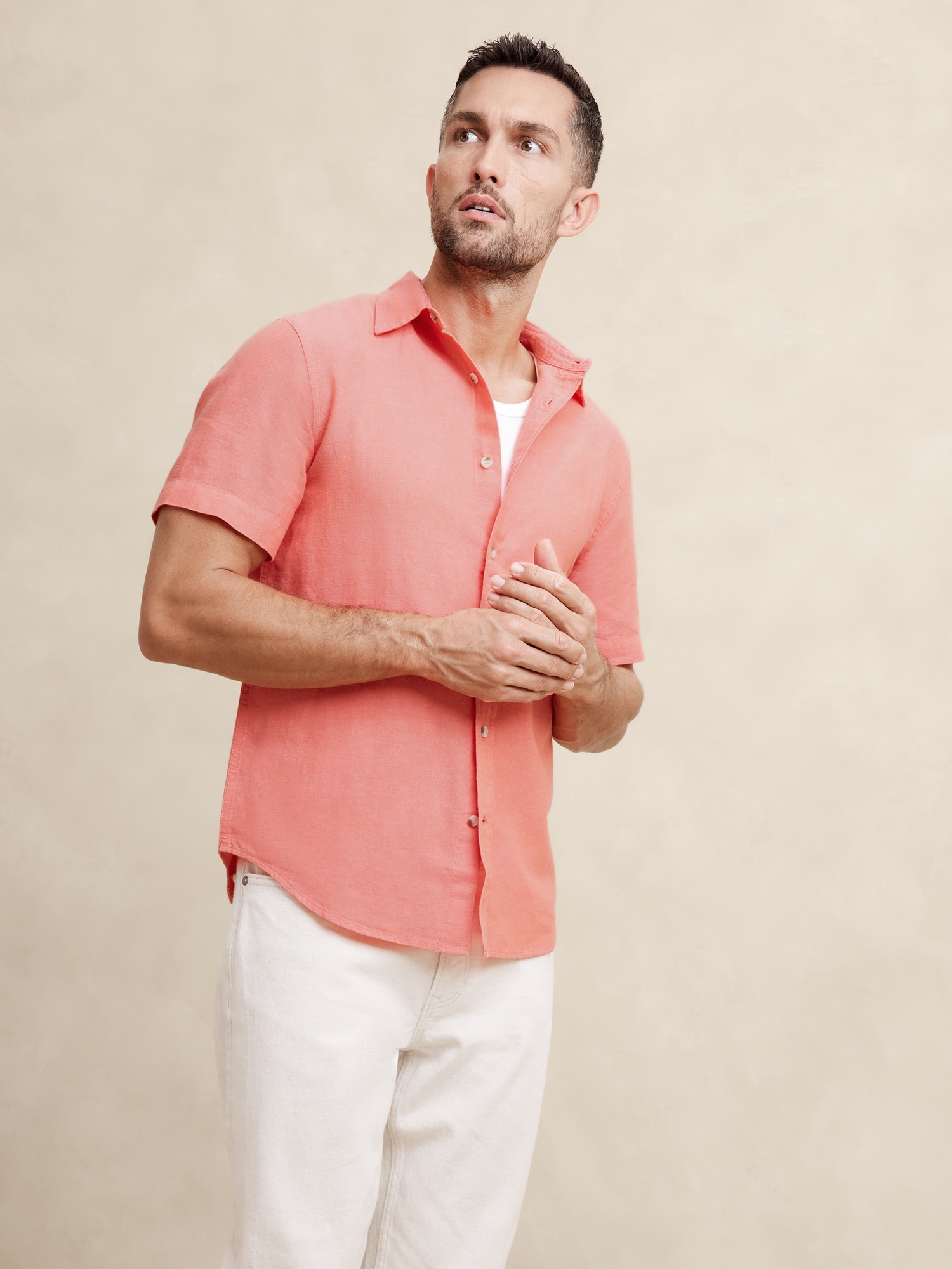 Slim Linen-Blend Shirt