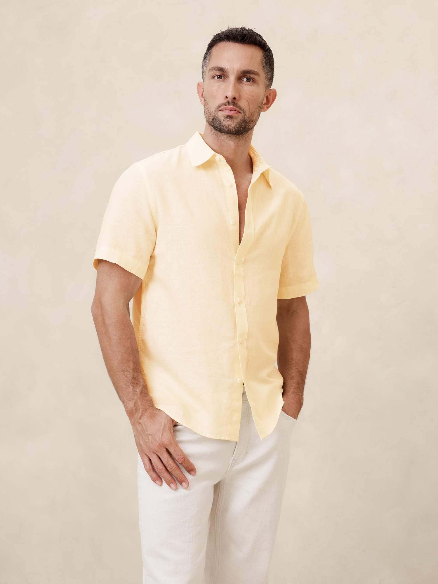 Slim Linen-Blend Shirt