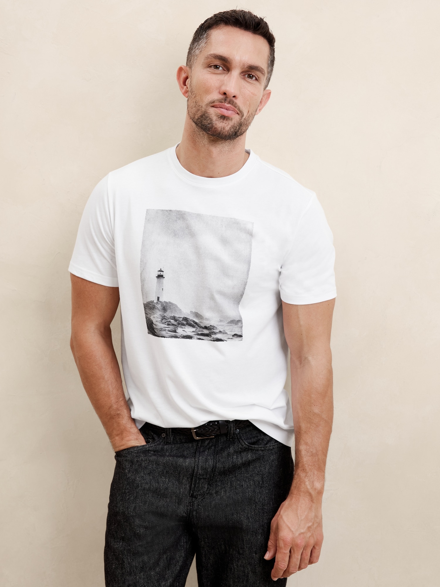 Lighthouse Photo Graphic T-Shirt