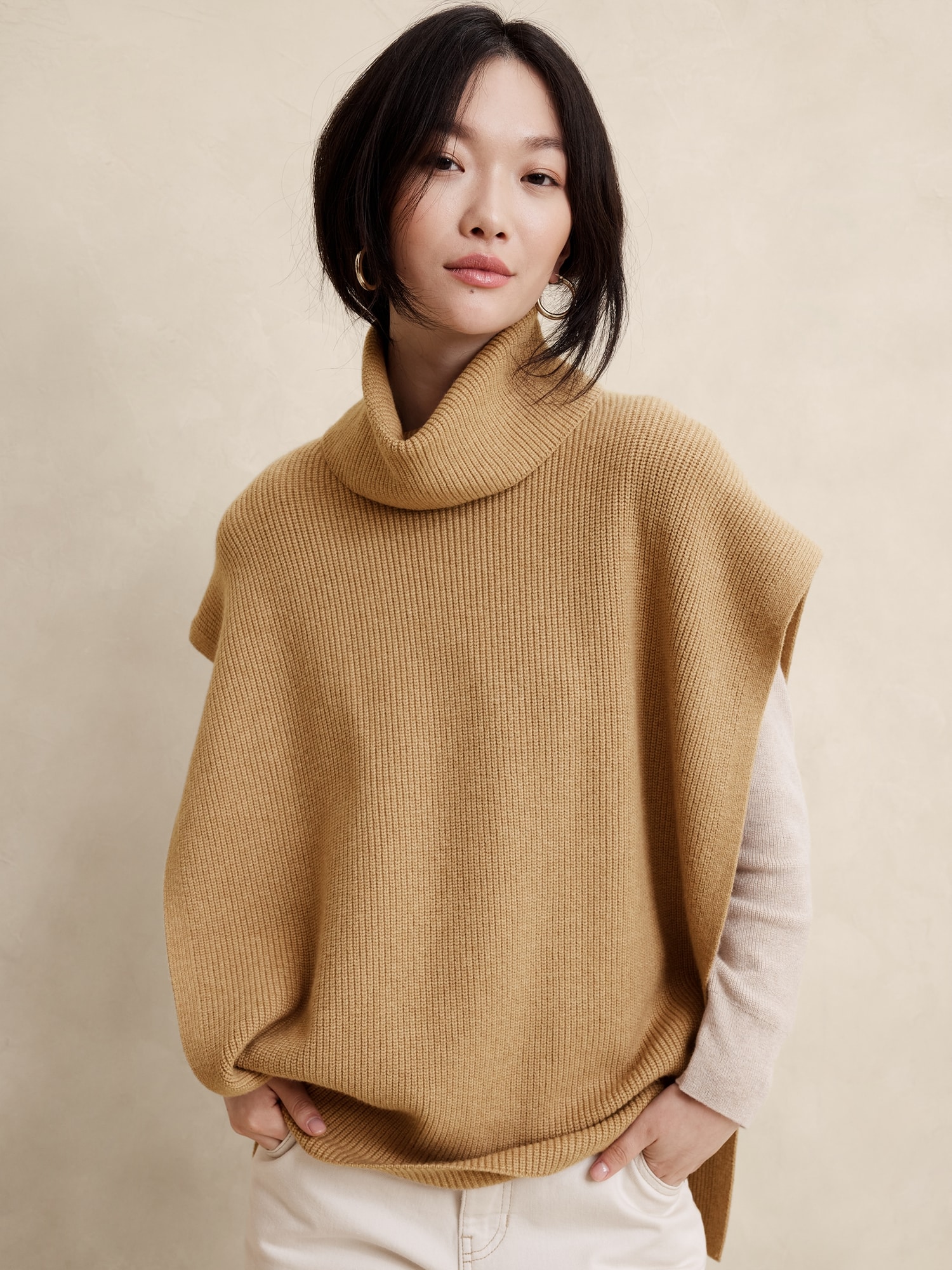 Sweater Poncho - Brown