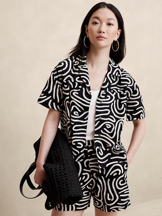 Linen-Blend Multi Sheer Shirt♡ Linen-Blend Shirt | Banana Republic Factory