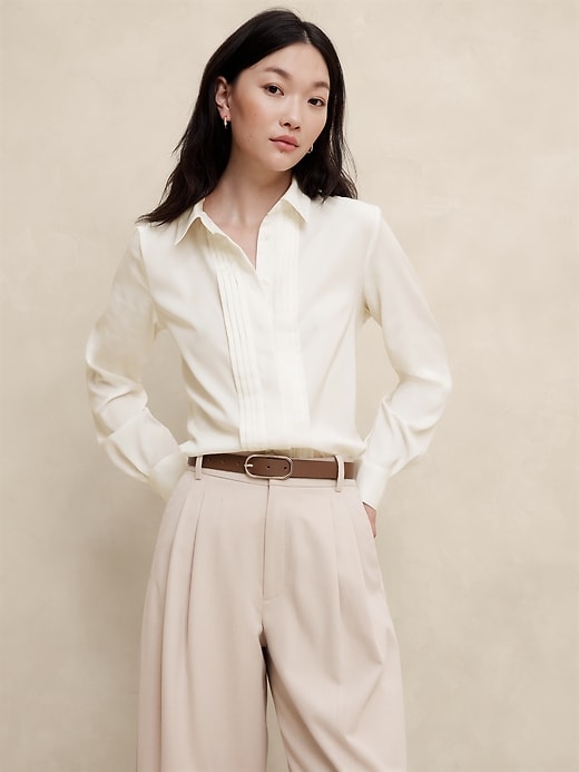 Tuxedo-Front Blouse | Banana Republic Factory