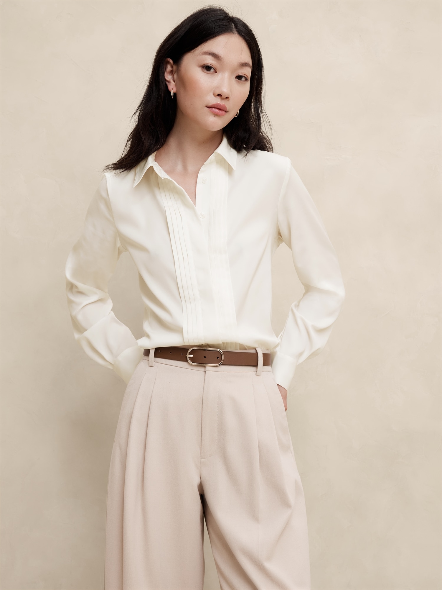 Tuxedo-Front Blouse