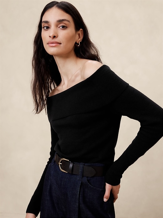 【ララ】 Off The Shoulder Pullover Off -The-Shoulder Pullover Sweater | Banana Republic Factory
