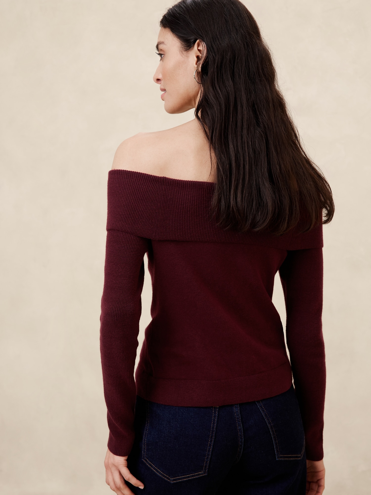 Off -The-Shoulder Pullover Sweater