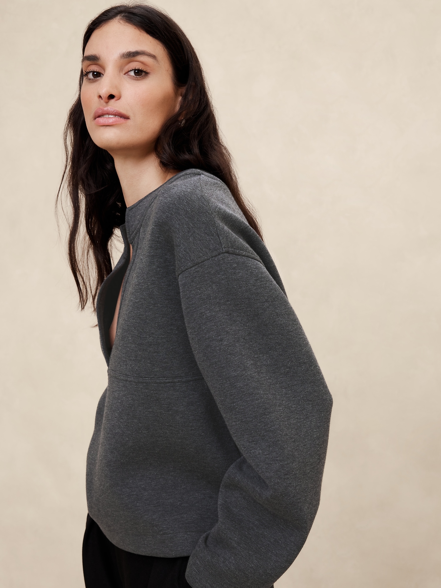 Scuba Split-Neck Sweatshirt