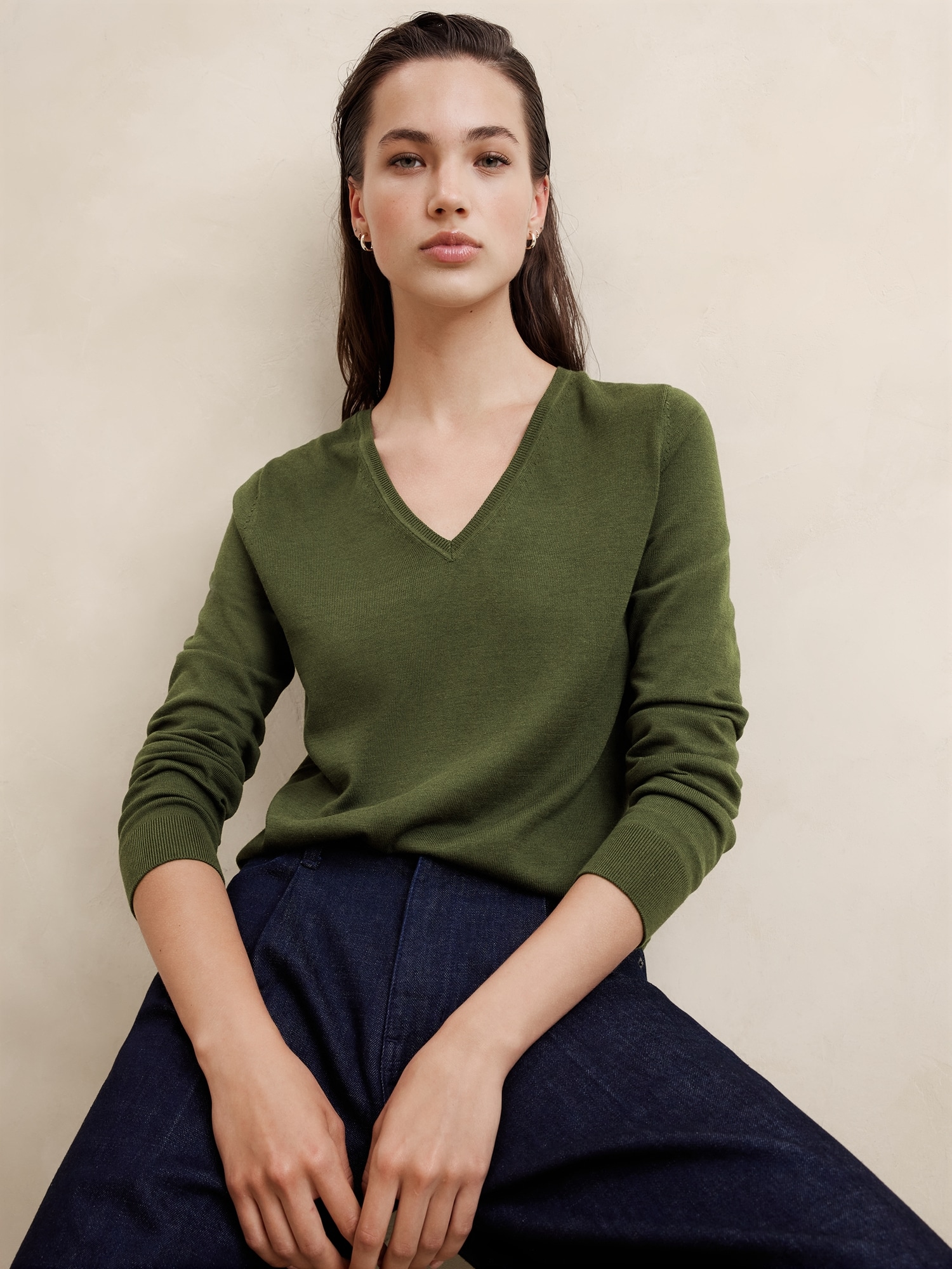 Forever V-Neck Sweater - Green