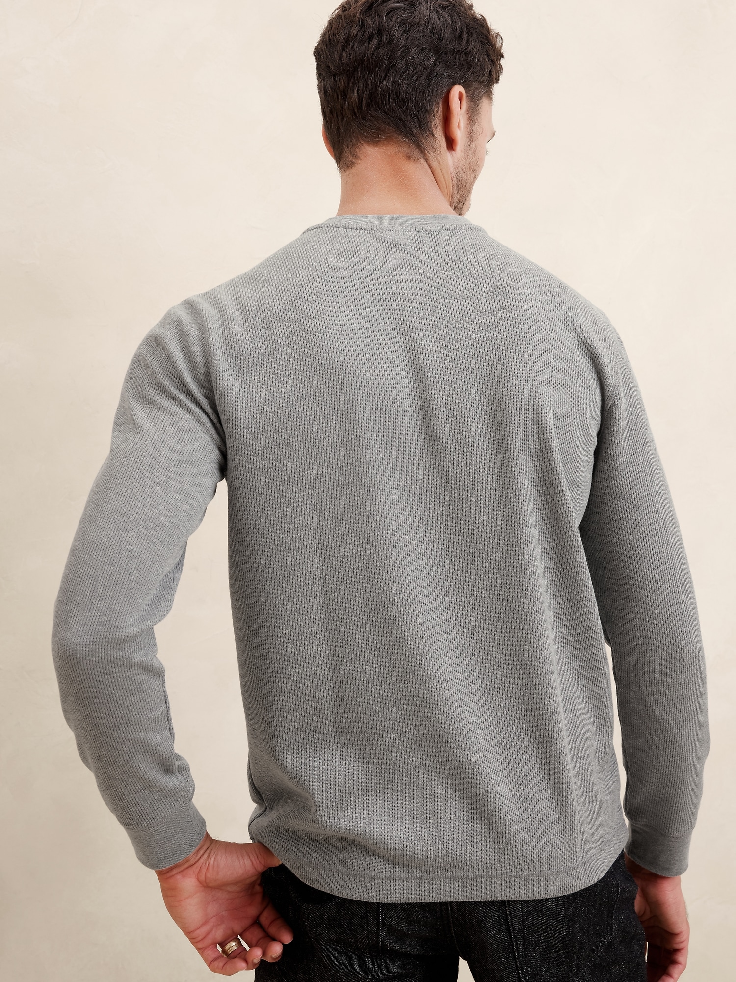 Waffle Knit Thermal Henley