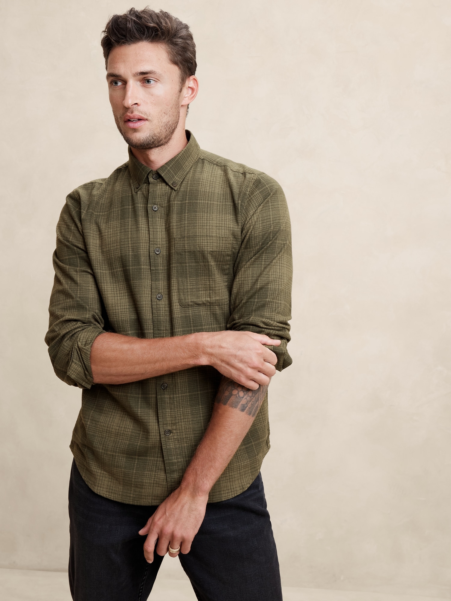 Slim Lightweight Flannel Shirt