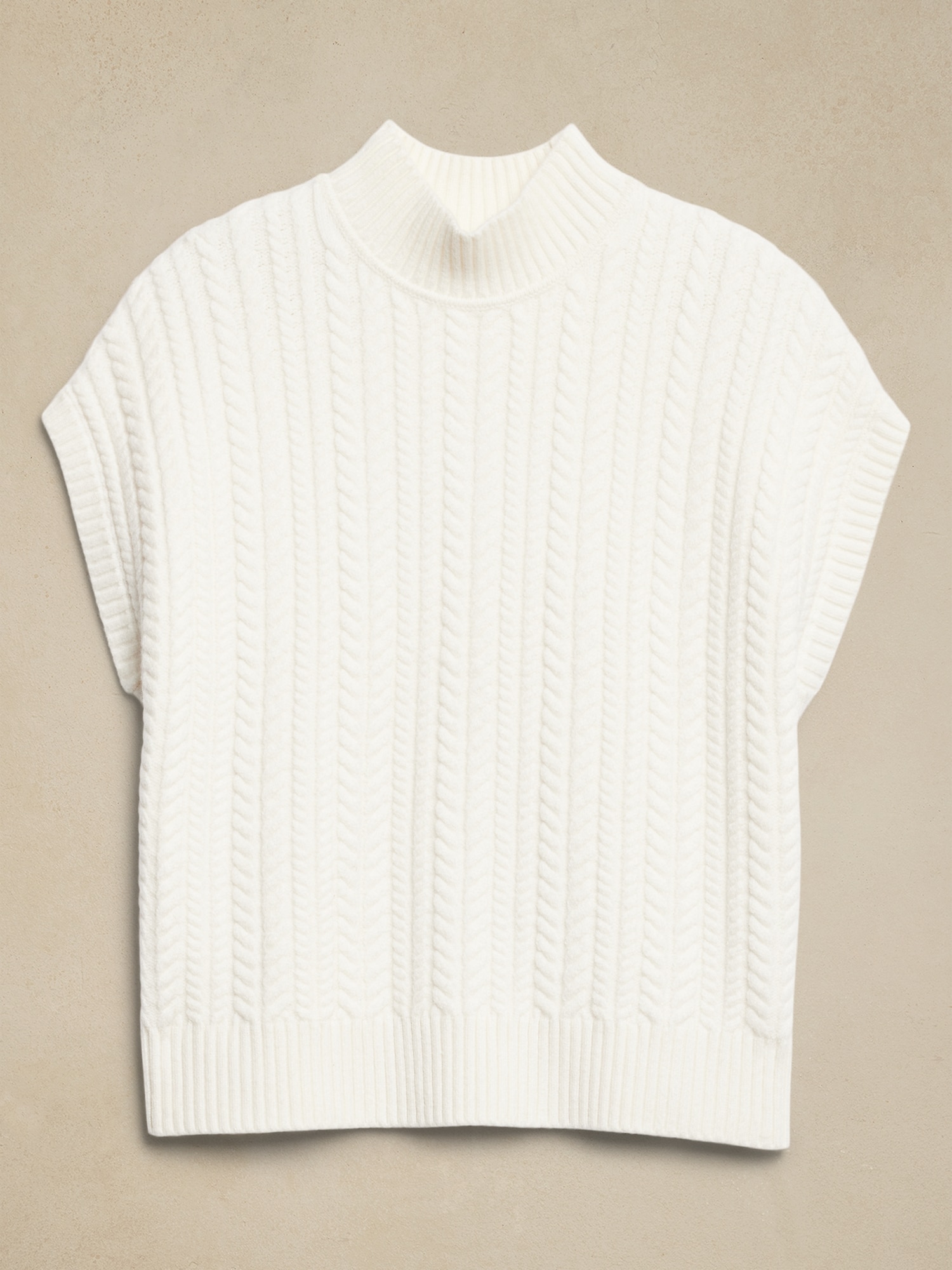 Cable Mock-Neck Sweater Vest