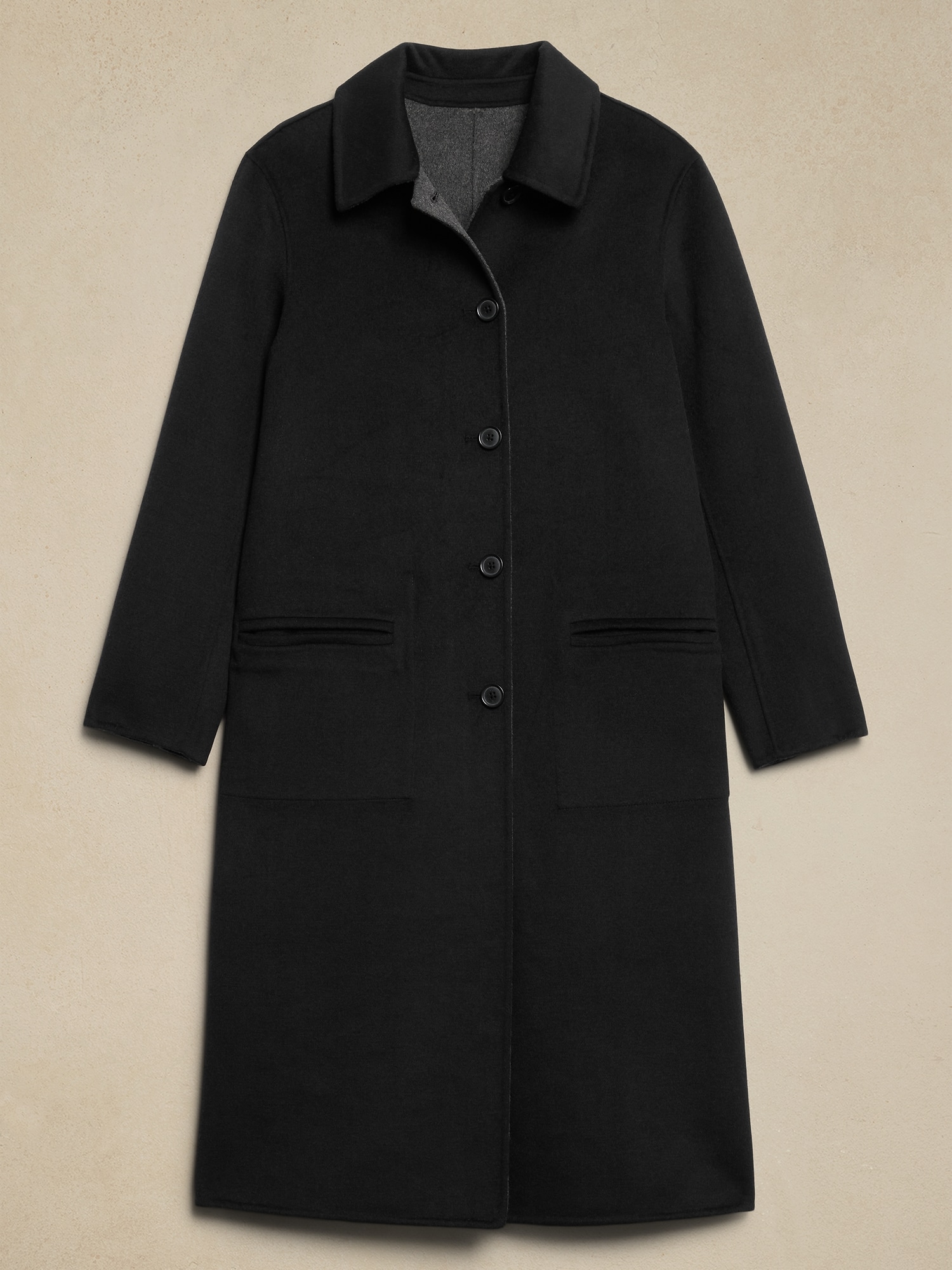 Reversible Double Face Wool-Blend Coat