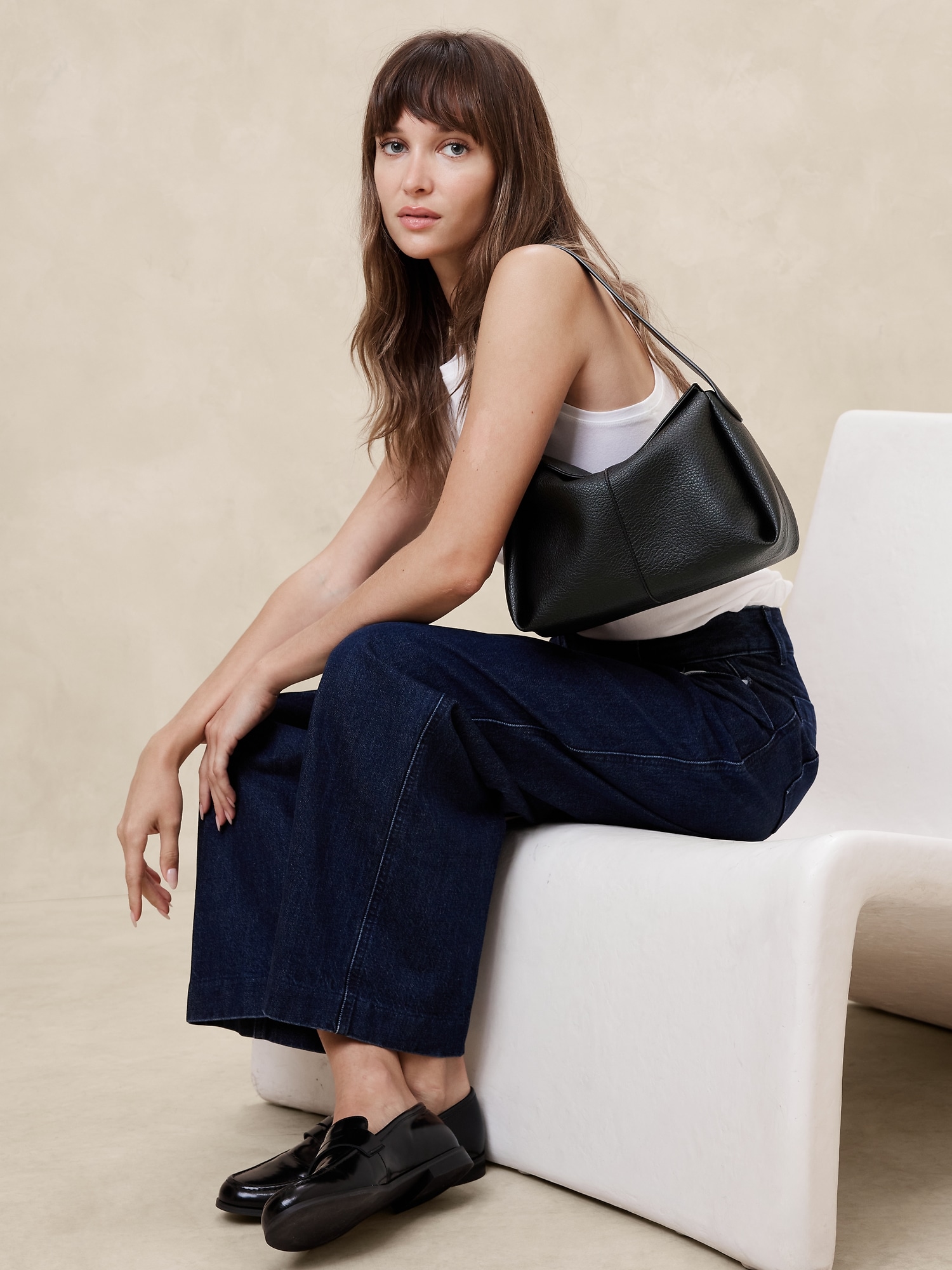 Vegan Leather Shoulder Bag Banana Republic Factory