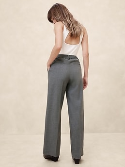 Wide-Leg Wool-Blend Pant | Banana Republic Factory