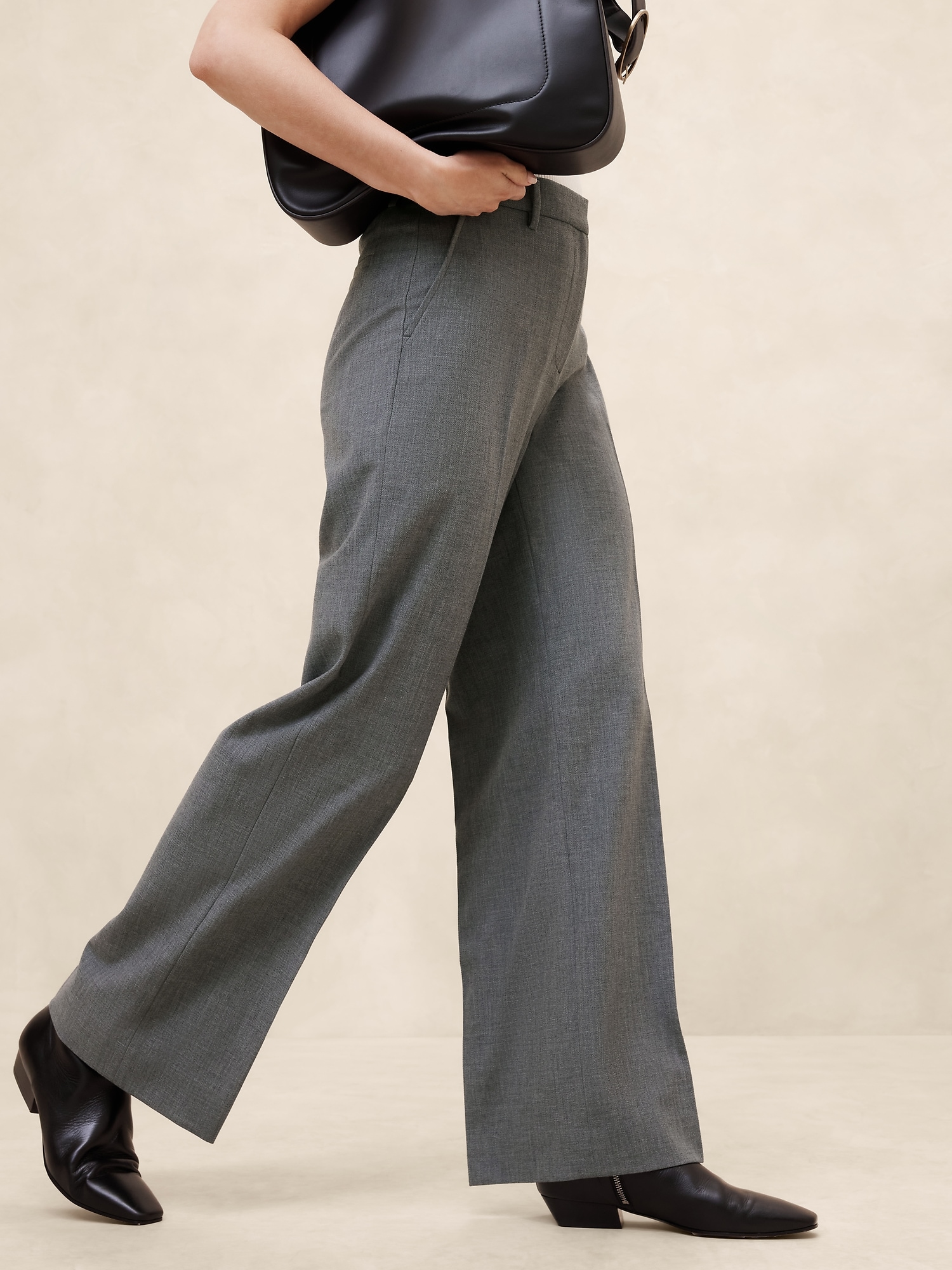 Wide-Leg Wool-Blend Pant