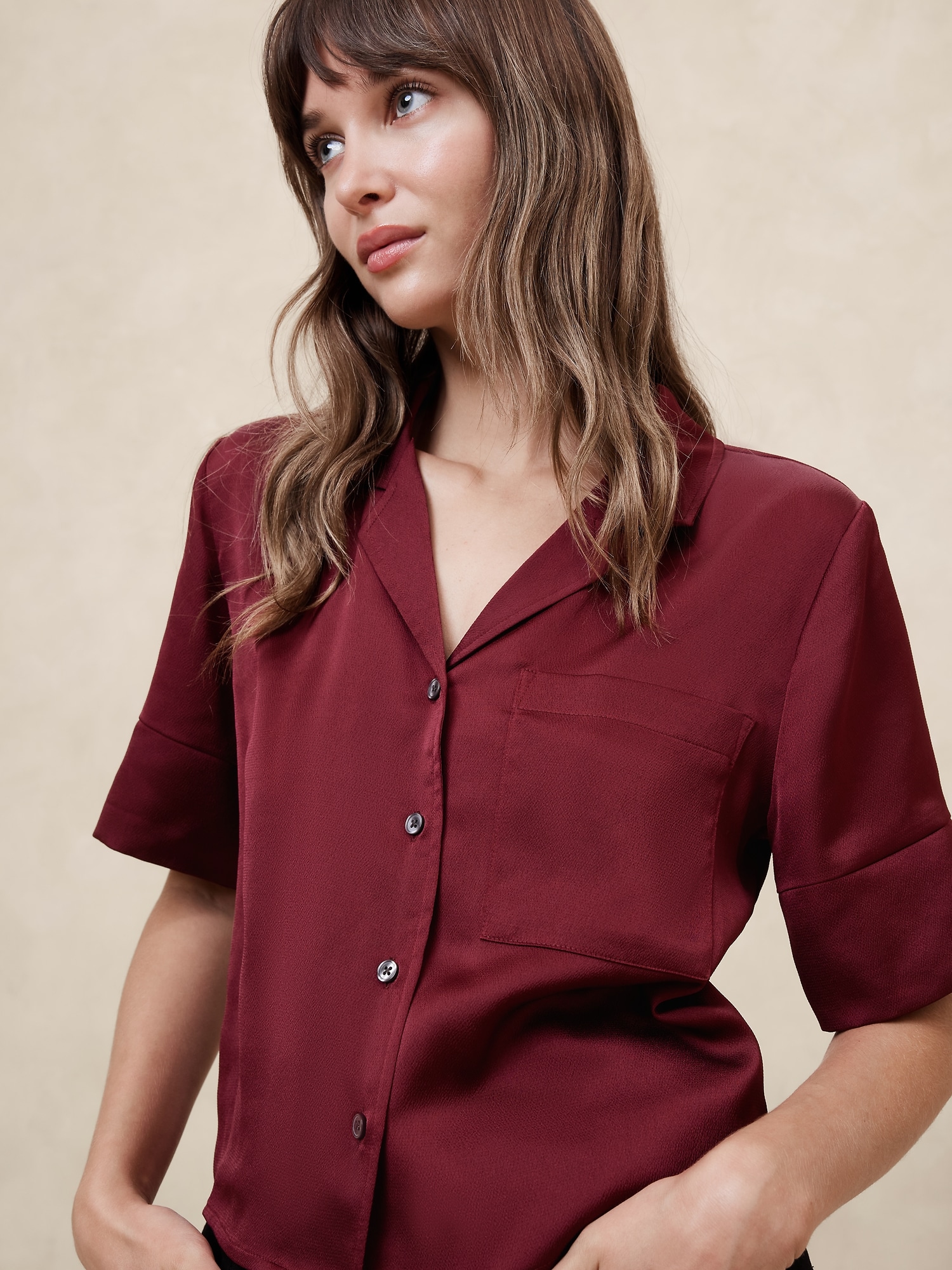 Silky Cropped Shirt