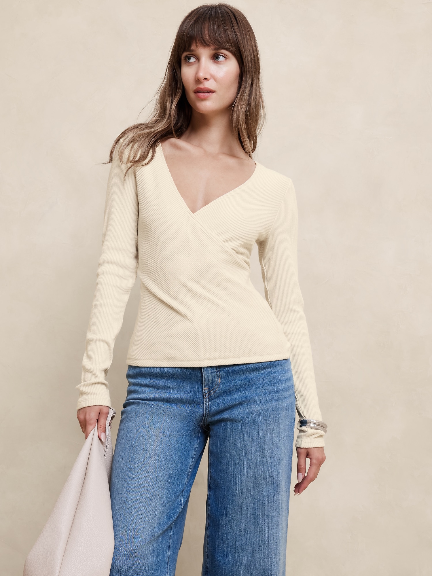 Cozy Ribbed Vee-Neck Top