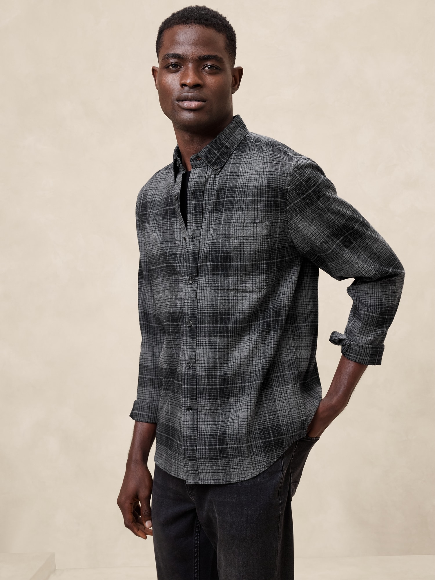 Slim Lightweight Flannel Shirt