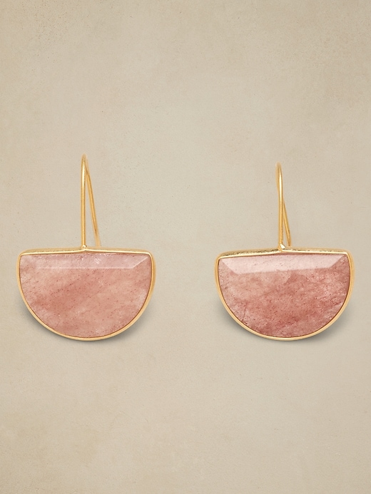 Stone Crescent Drop Earrings Rose Quartz Stone Crescent Drop Earrings Rose Quartz