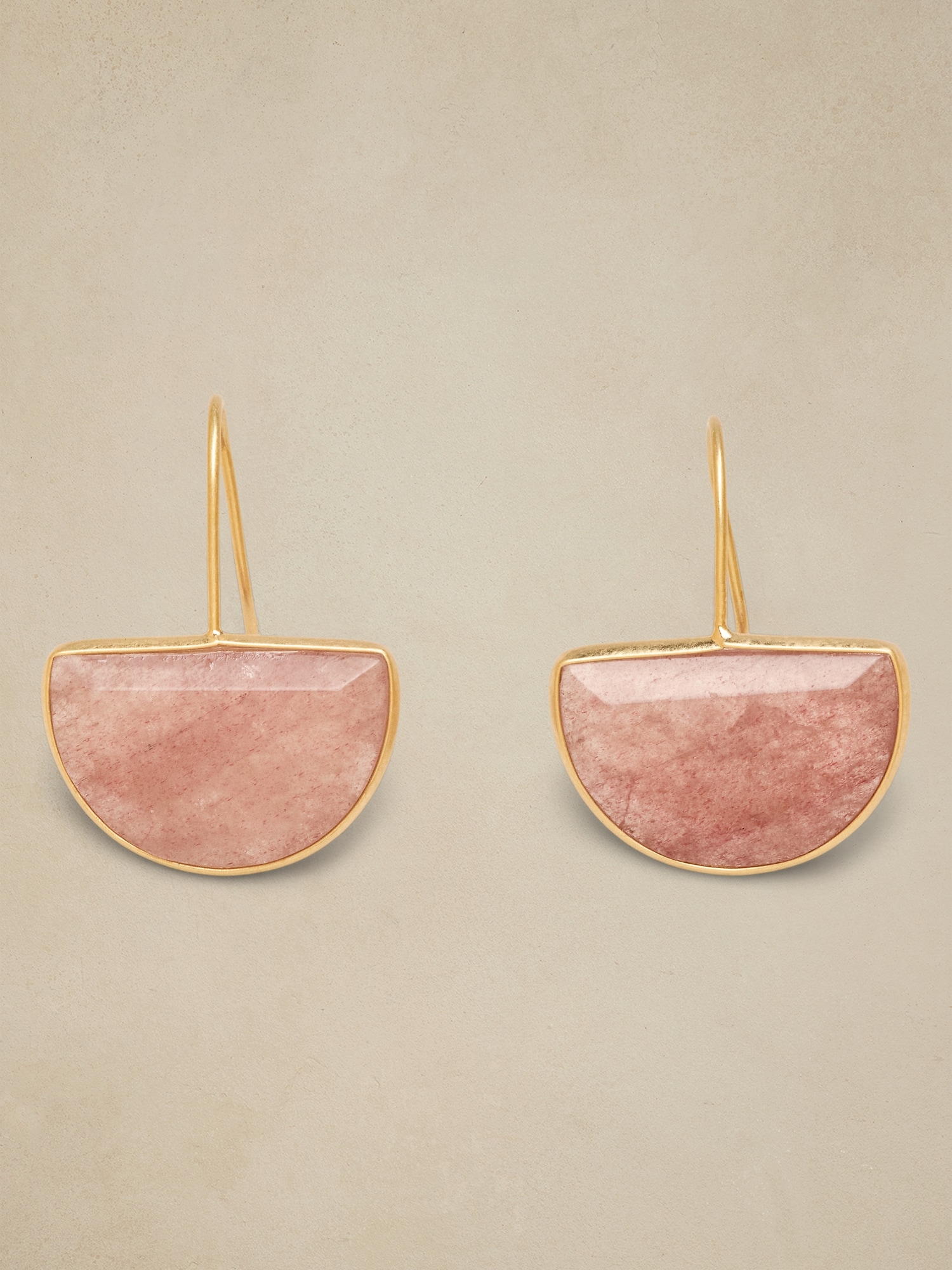 Crescent Stone Drop Earrings