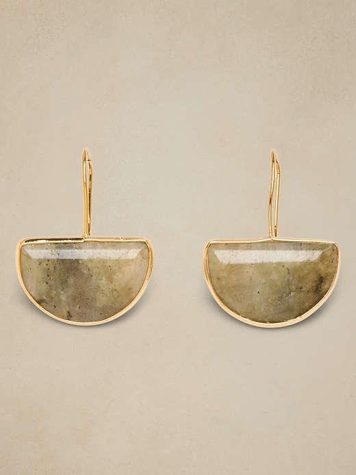 Stone Crescent Drop Earring - Labradorite/Gold Stone Crescent Drop Earring - Labradorite/Gold