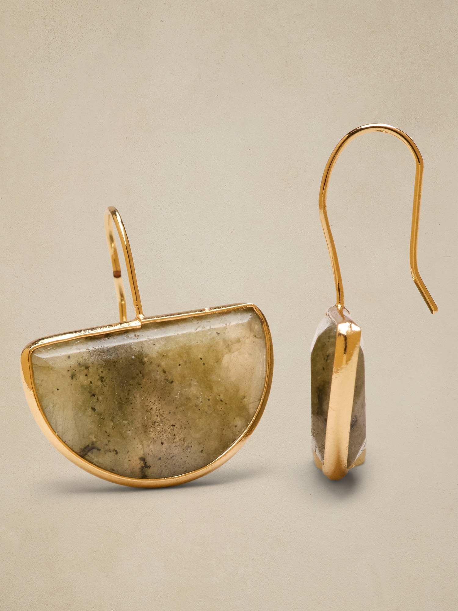 Crescent Stone Drop Earrings