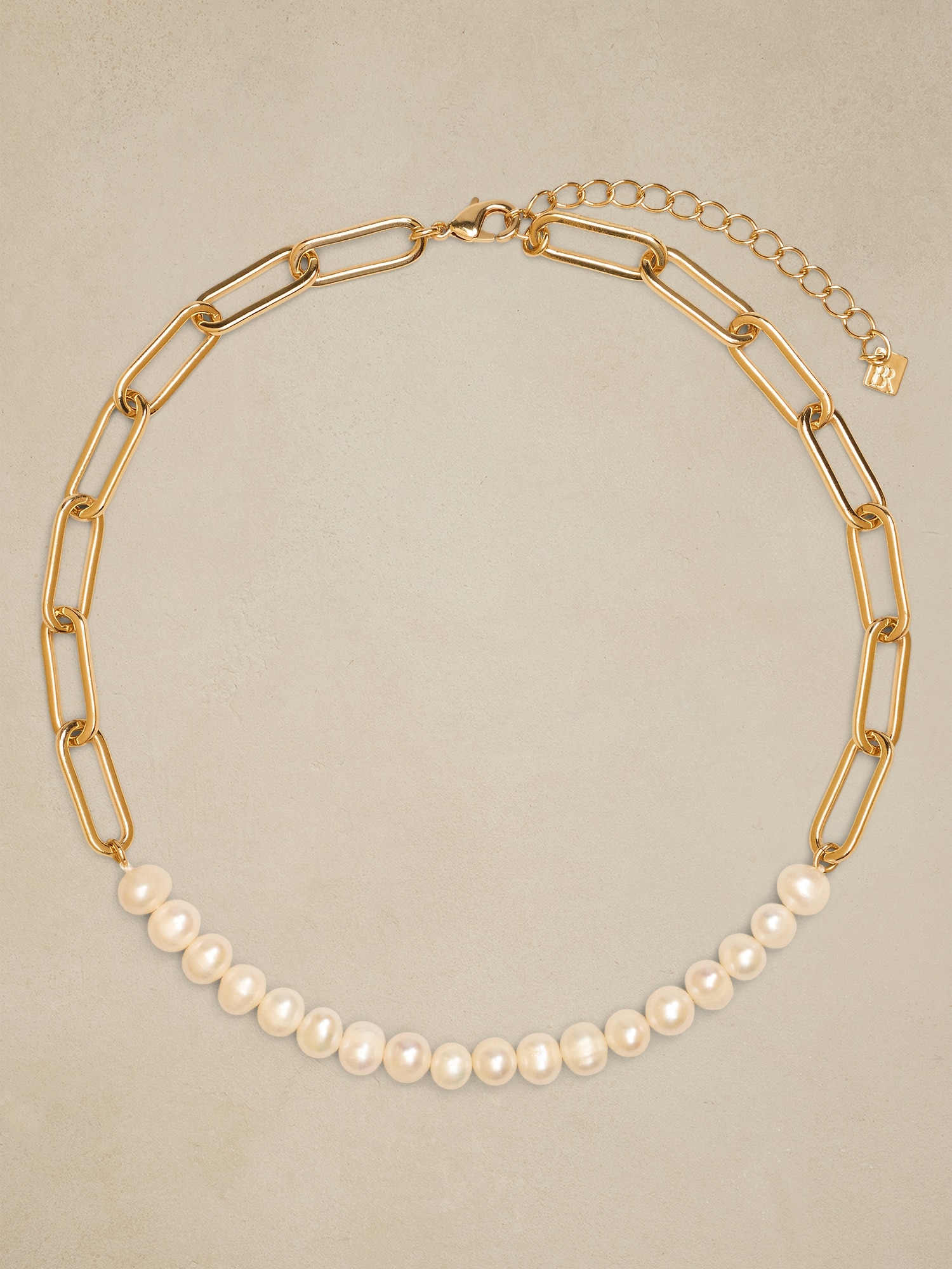 Pearl Chain Link Necklace